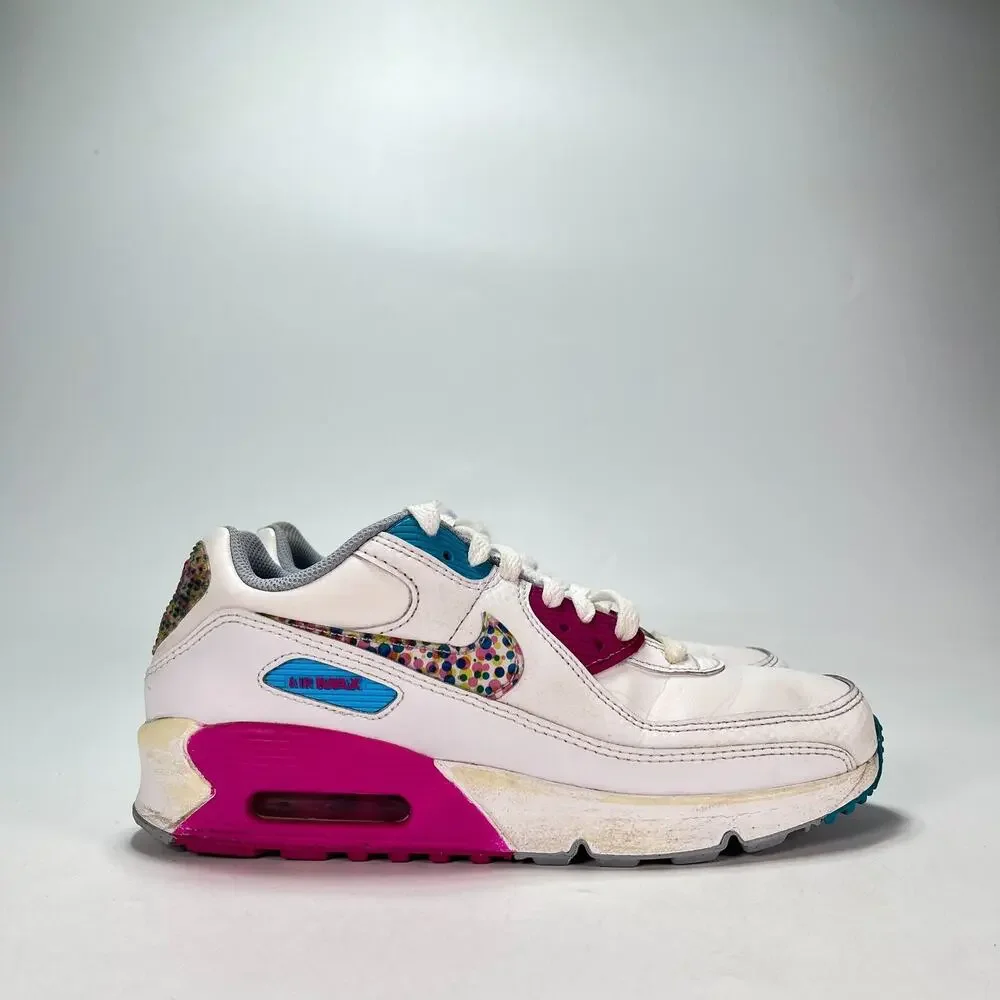 Nike Air Max 90 LTR SE Polka Dot Multi Casual Shoes DV1843-100 Youth Size 6.5Y